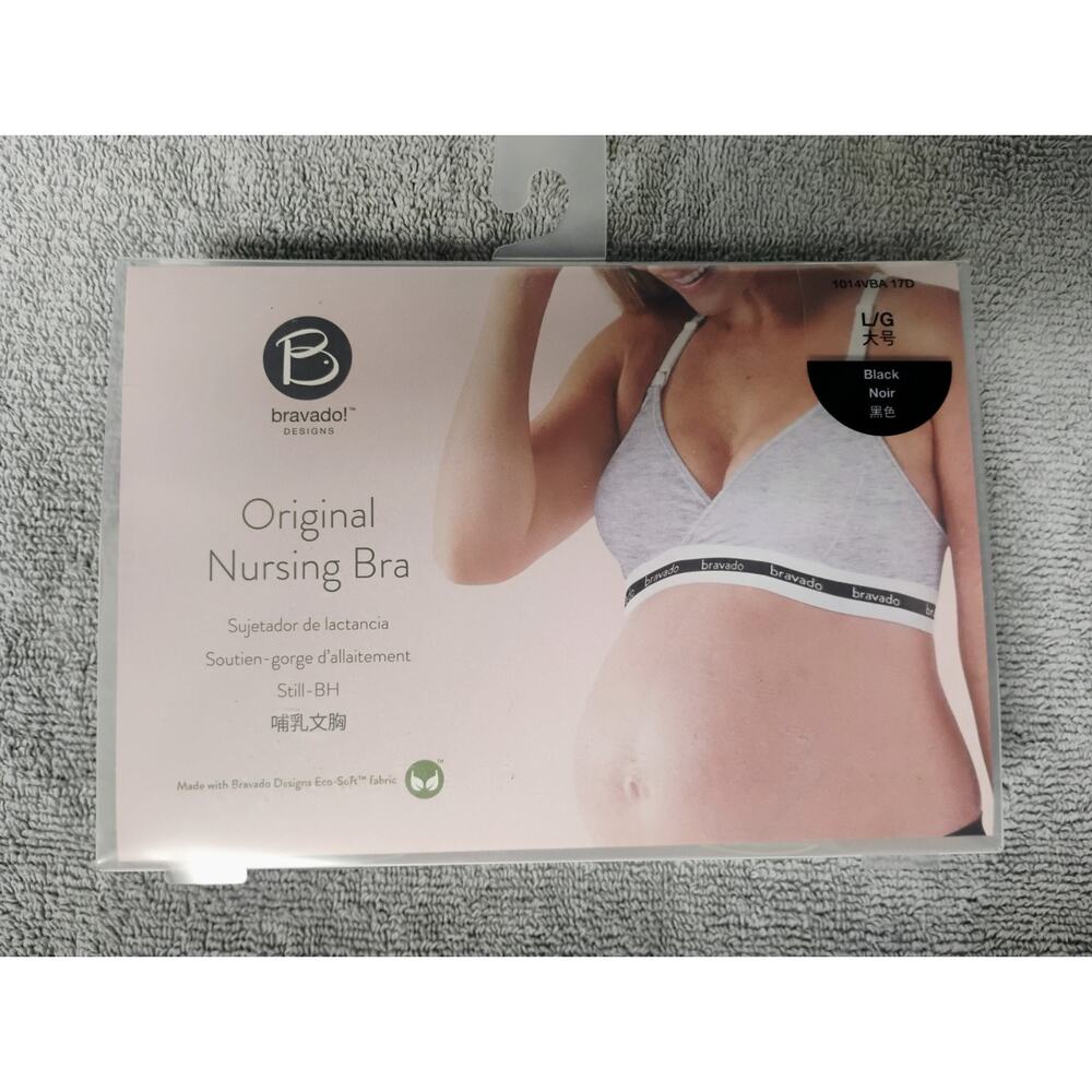 2-Bravado! Designs Women's Clip and Pump Hands-Free Nursing Bras Gray?Blk Large